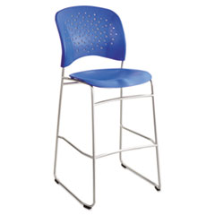 COU - Rve Series Bistro Chair, Molded Plastic Back/Seat, Steel Frame, Lapis