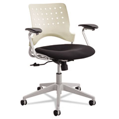 COU - Rve Series Task Chair, Square Plastic Back, Polyester Seat, Black Seat/Latte