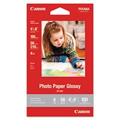 Canon GP-601 Glossy Photo Paper, 4 x 6, 56 lb, 100 Sheets/Pack