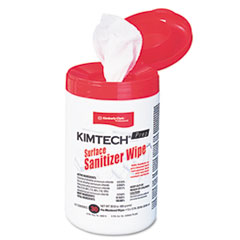 Kimberly-Clark KIMTECH PREP Surface Sanitizer Wipe, 12 x 12, White, 30/Canister