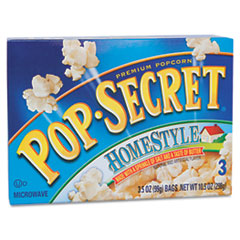 COU ** Microwave Popcorn, Homestyle, 3.5 oz Bags, 3 Bags/Box