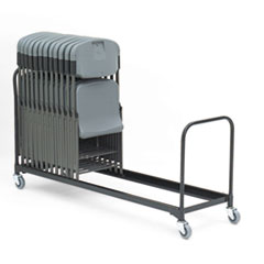COU ** 8' Folding Chair Cart, 34-Chair Capacity, Black
