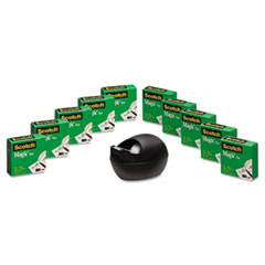 COU ** Magic Tape Value Pack with Black Karim Rashid Dispenser, 3/4" x 1000",