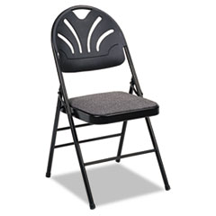 COU ** Fabric Padded Seat/Molded Fan Back Folding Chair, Kinnear Black, 4/Car