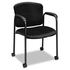 COU ** Tiempo Guest Arm Chair with Casters, Black