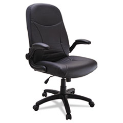 COU ** Big & Tall Executive Pivot-Arm Chair, Black Leather