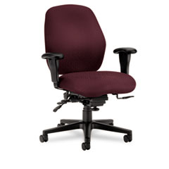 COU ** 7800 Series High-Performance Mid-Back Task Chair, Tectonic Wine