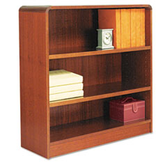 COU ** Radius Corner Wood Veneer Bookcase, 3-Shelf, 35-3/8 x 11-3/4 x 36, Med