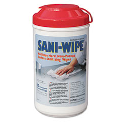 COU ** Sani-Wipe Surface Sanitizing Wipes, 7.75" x 10.5", White, 100/Canister