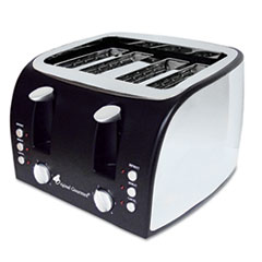 COU ** 4-Slice Multi-Function Toaster with Adjustable Slot Width, Black/Stain