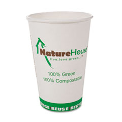 COU ** Compostable Paper/PLA Cup, 12 oz, White, 50/Pack