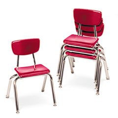 COU ** 3000 Series Classroom Chairs, 14" Seat Height, Red, 4/Carton