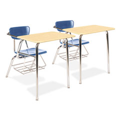 COU ** 3400 Series Chair Desk, 22-3/4w x 35-3/4d x 29-1/4h, Fusion Maple/Blue