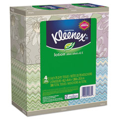 Kimberly-Clark KLEENEX Lotion Facial Tissue, 2-Ply, 75 Sheets/Box, 4 Box/Pack