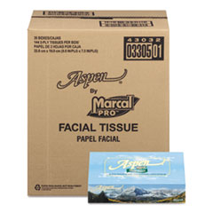 COU PRO 100% Premium Recycled Facial Tissue, White, 144 Sheets/Box