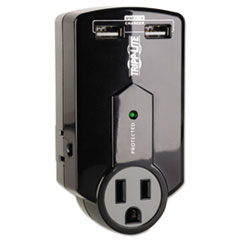 COU Direct Plug-In Surge Suppressor, 3 Outlets, 2 USB, 540 Joules, Black