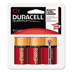 Duracell Quantum Alkaline Batteries w/ Duralock Power Preserve Technology, C, 1.5V, 3/Pk
