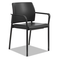 HON Accommodate™ Series Guest Chair with Fixed Arms, Black Vinyl