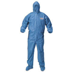 MotivationUSA A60 Blood and Chemical Splash Protection Coveralls, Large, Blue, 24/Carton