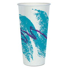 MotivationUSA Double Sided Poly Paper Cold Cups, 24oz, Jazz Design, 50/Pack, 20 Packs/Carton
