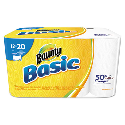 COU Basic Select-a-Size Paper Towels, 5 9/10 x 11, 1-Ply, 119/Roll, 12/Carton