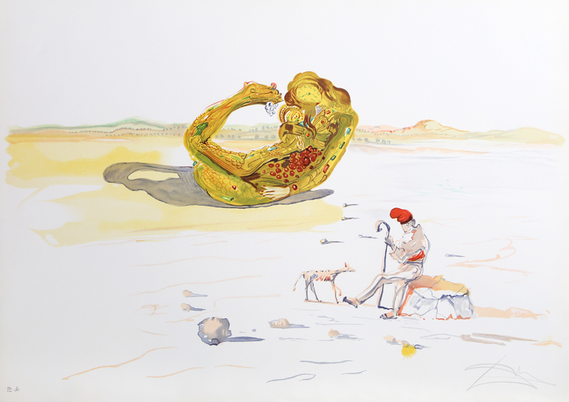 salvador dali desert watch desert jewel from time lithograph