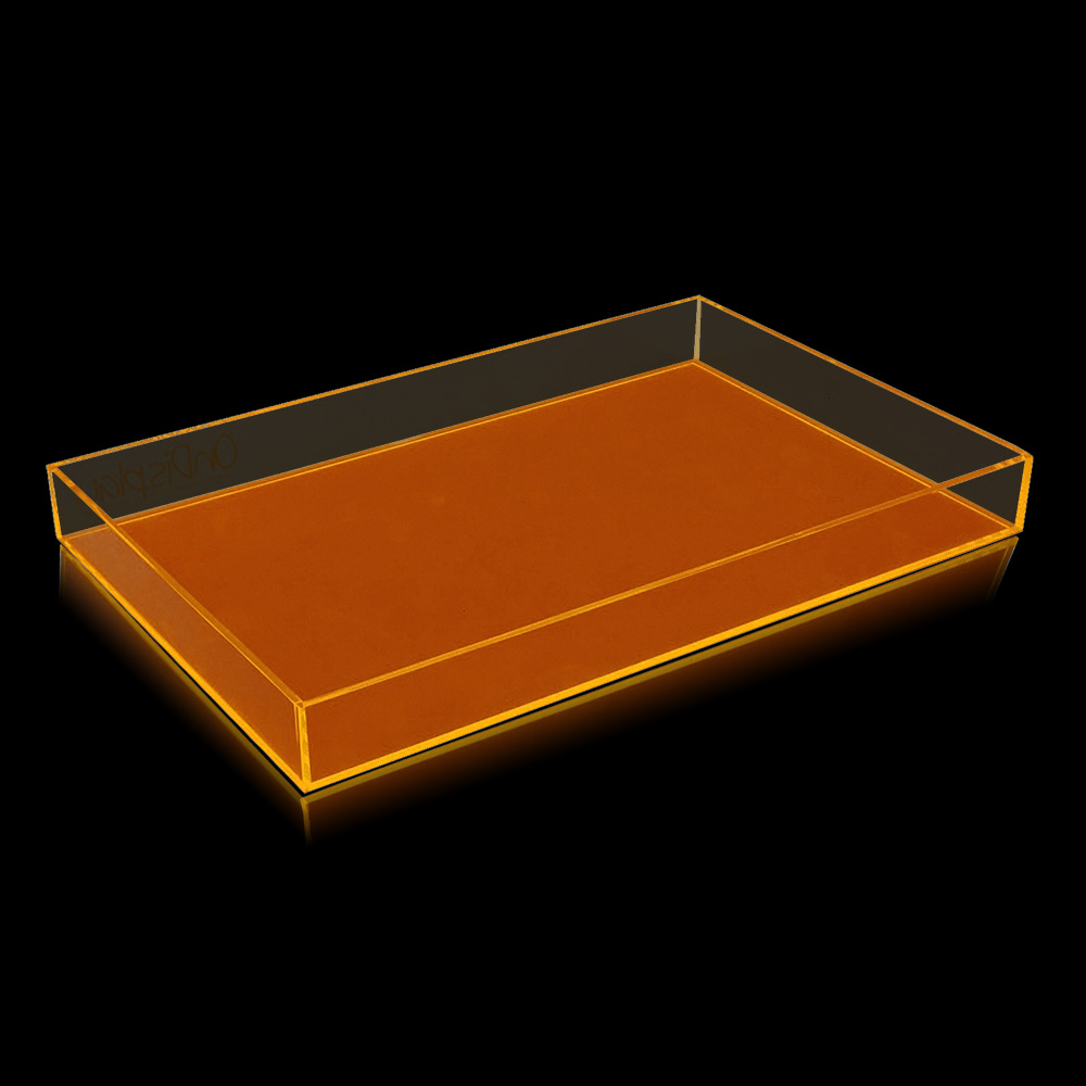 Vandue OnDisplay Electric Neon Luxe Clear Acrylic Stackable Cosmetic/Jewelry Tray - Hot Orange