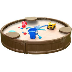 Vandue Modern Home 4ft Round Weather Resistant Outdoor Sandbox Kit w/Cover