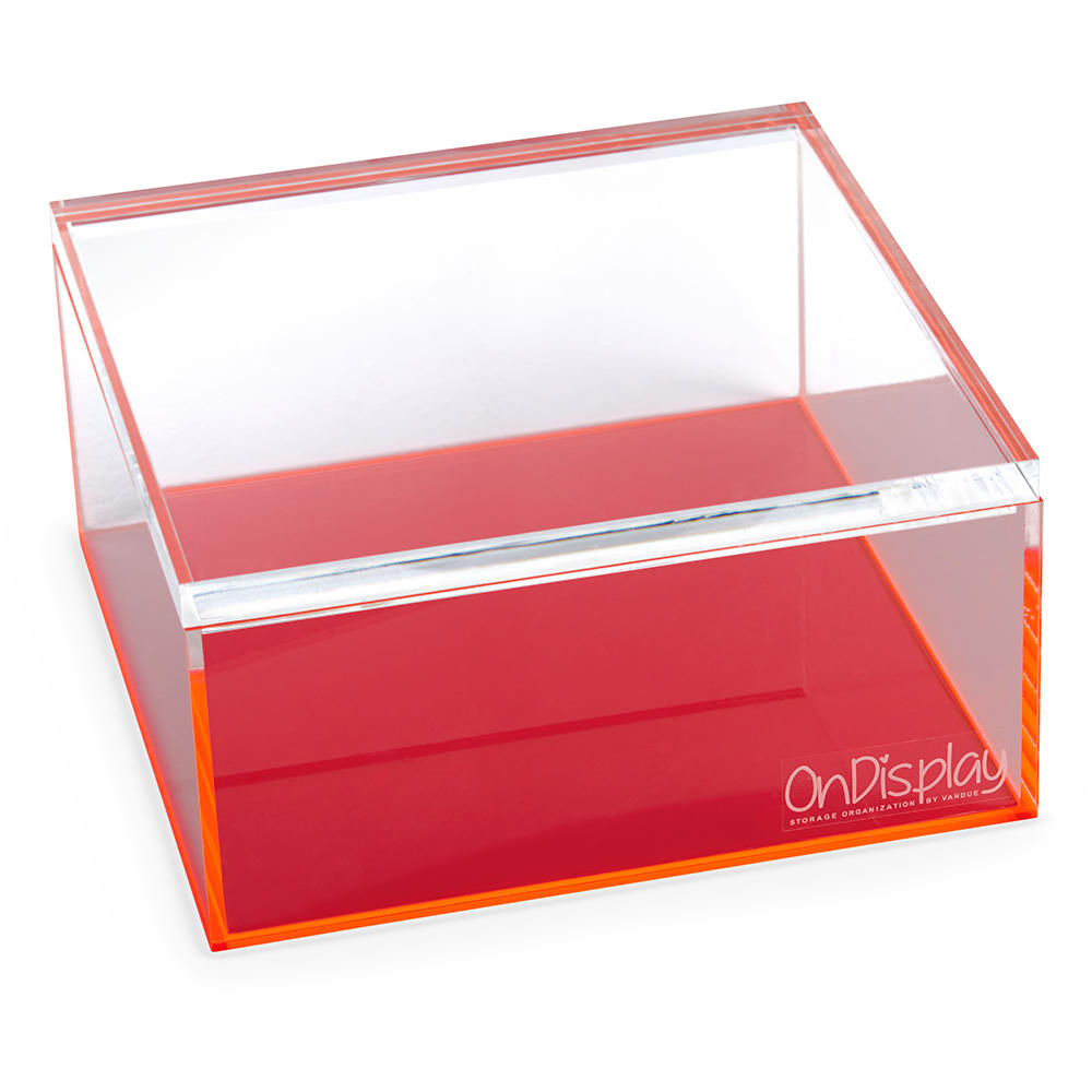 Vandue OnDisplay Electric Neon Luxe Clear Acrylic Storage Treasure Box - Medium