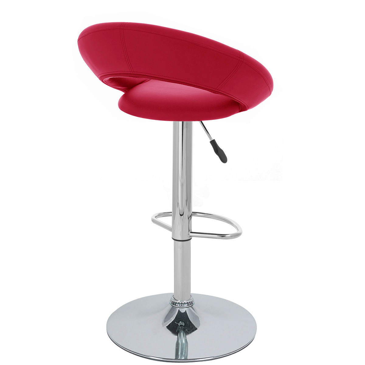 Vandue Set of 2 Modern Home Rho "Leather" Contemporary Adjustable Height Counter/Bar Stool (Cherry Red)