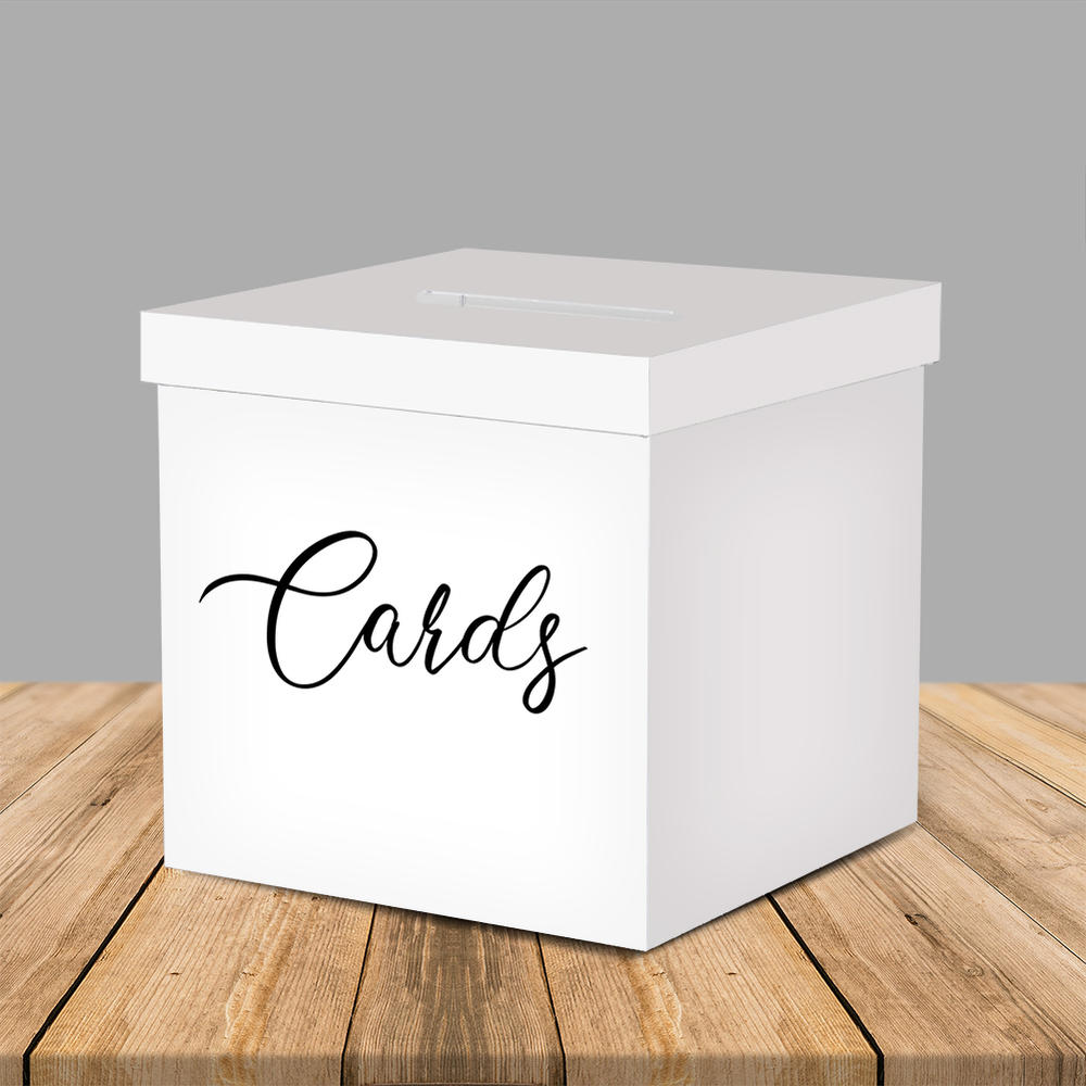 Vandue OnDisplay 10" Luxe Acrylic White Wedding Card Box w/Lid - Lucite Gift/Money Box (White)