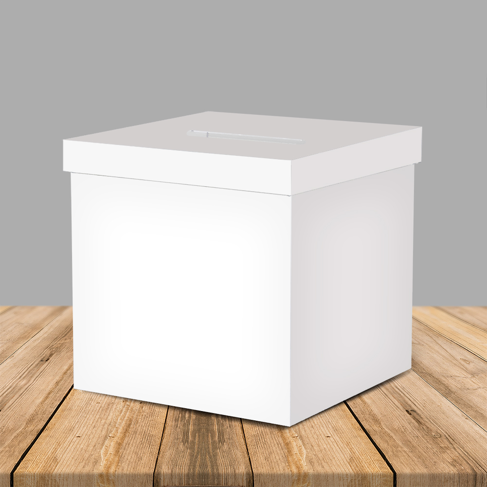 Vandue OnDisplay 10" Luxe Acrylic White Wedding Card Box w/Lid - Lucite Gift/Money Box (White)