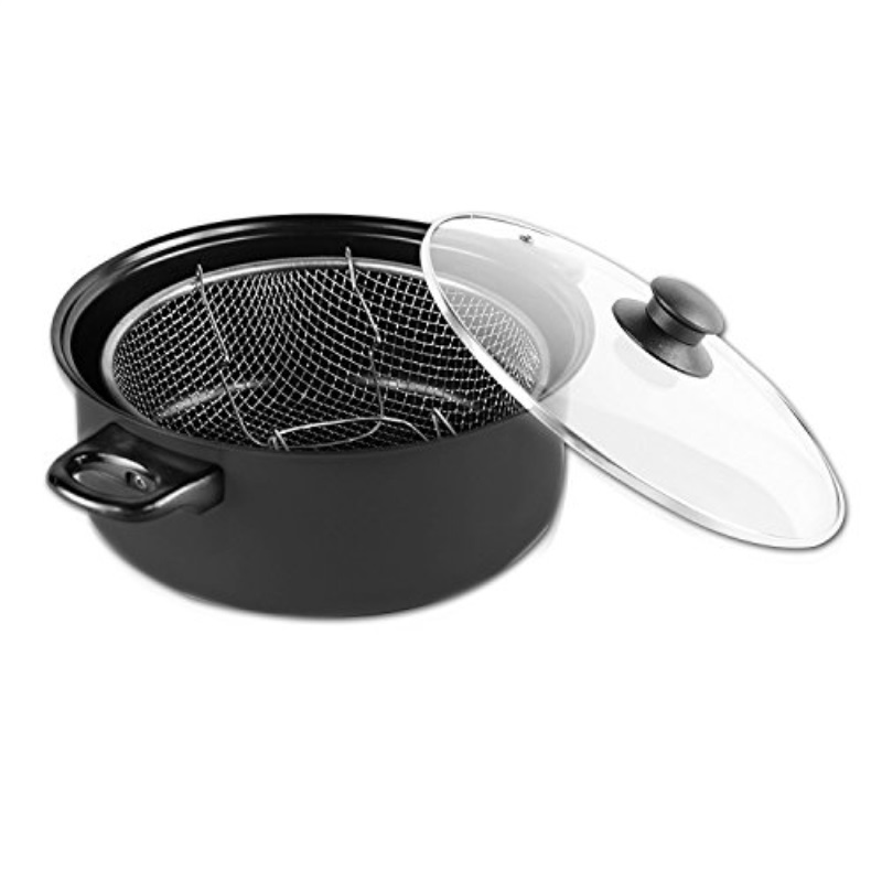 Frying Basket Gourmet Chef Jl 5303k Non Stick Deep Fryer With Frying Basket And Glass Cover