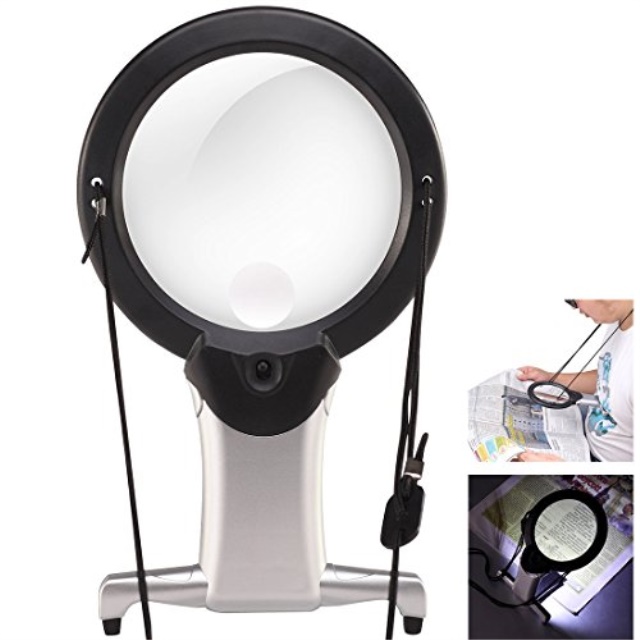 dicfeos hands free lighted reading magnifier rexbeti extra large
