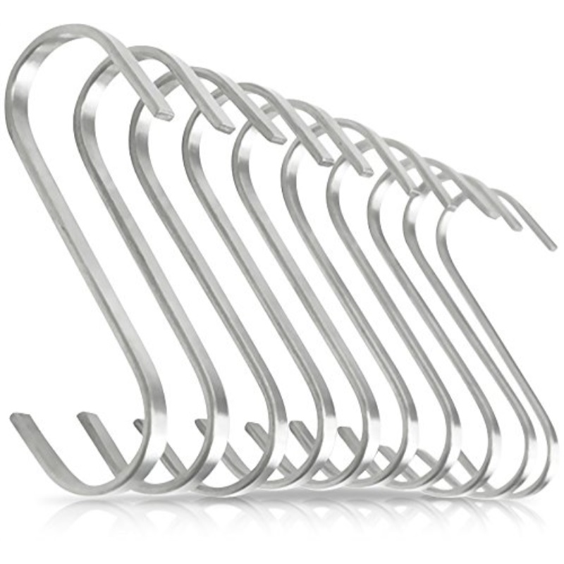 Pro Chef Kitchen Tools Stainless Steel Metal S Hook Flat 10 Pack Pro Chef Kitchen Tools Stainless Steel Metal S Hook Flat 10 Pack Set Brushed Multipurpose Hooks Food Safe For Butcher Me
