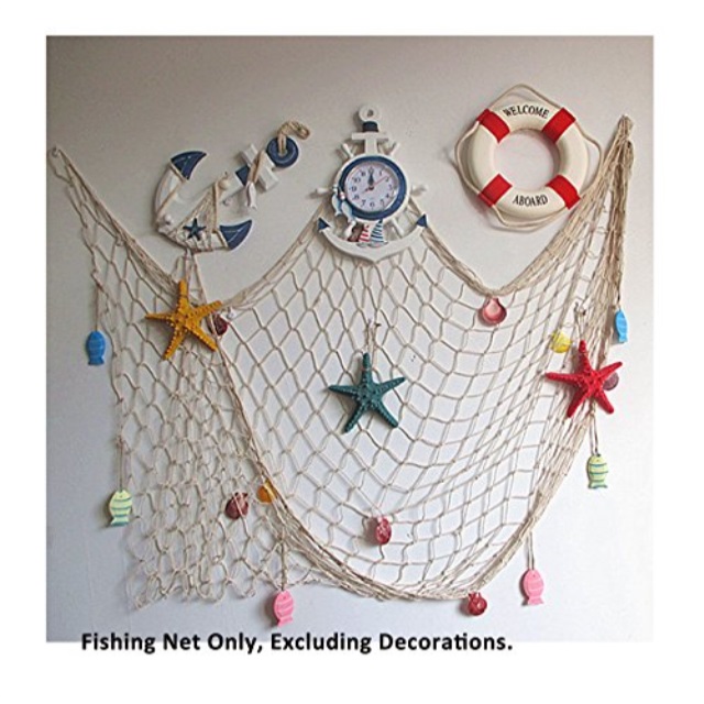 Huan Xun Mediterranean Decorative Nautical Fish Net Anchor Sea