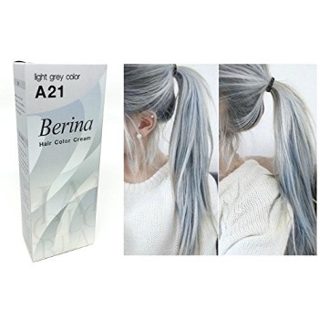 Berina A21 Light Grey Silver Permanent Hair Dye Color Cream Unisex