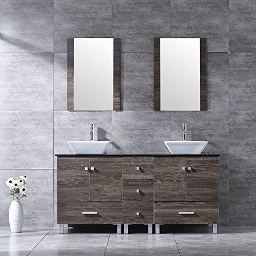 Bathjoy 60 Double Ply Wood Bathroom Vanity Cabinet And Square