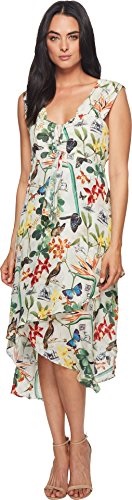 Women S Dresses Kmart Nicole Miller Women S Safari Foliage Hi Low Ruffle Dress Multi 8