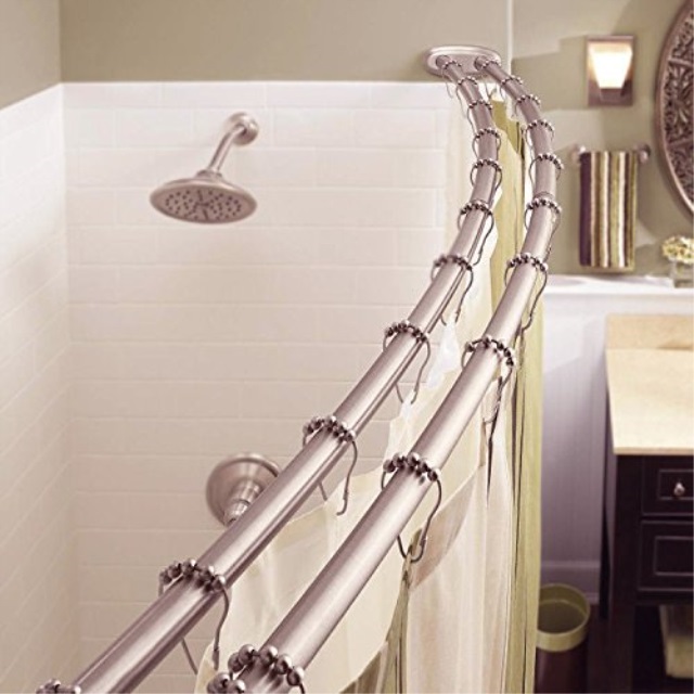 Curved Shower Rod Polished Nickel Lotus In Adjule Double Curved Shower Curtain Rod Crescent Bathtub Satin Nickel