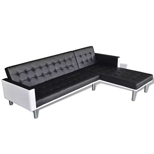 Vidaxl Black Sofa Day Bed Lounge Suite Chaise Futon Couch Seat Vidaxl Black Sofa Day Bed Lounge Suite Chaise Futon Couch Seat Reclining Lshape