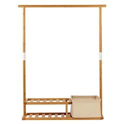 Hanging Clothes Rack Zen S Bamboo Heavy Duty Garmen Rack Emble Hanging Clothes Multipurpose Coat Shoe Hall Tree With