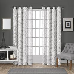 Exclusive Home Curtains D Panels Sears Exclusive Home Curtains Panza Metallic Geometric Print Sheer Grommet Top Curtain Panel Pair