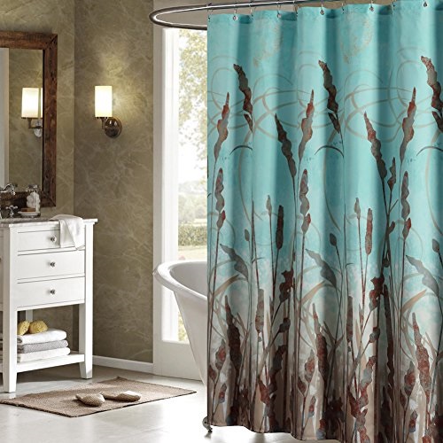 Ds Bath Montana Green Shower Curtain, Teal And Brown Fabric Shower Curtain