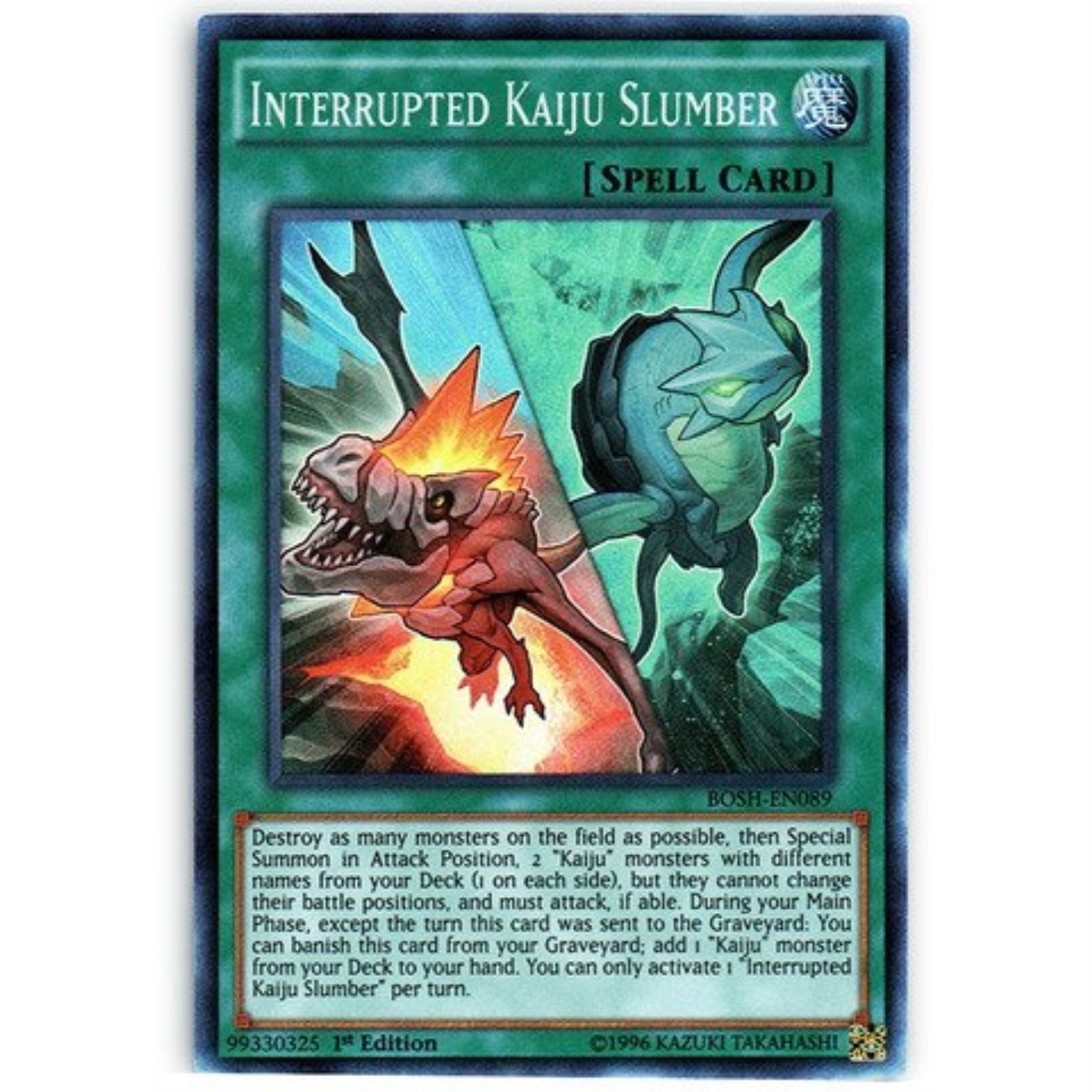 Yu Gi Oh Interrupted Kaiju Slumber Bosh En0 Breakers Of Shadow 1st Edition Super Rare Yu Gi Oh Interrupted Kaiju Slumber Bosh En0 Breakers Of Shadow 1st Edition Super Rare