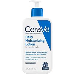CeraVe Daily Moisturizing Lotion 12 oz with Hyaluronic Acid and Ceramides for Normal to Dry Skin