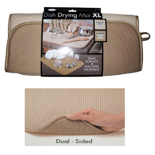 The Original Dish Drying Mat Xl Microfiber Absorbent Machine Washable Fast Drying 18x24 Dual Surface Black