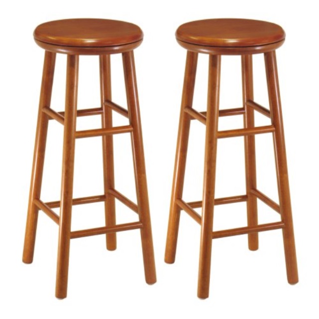 Winsome Wood Assembled 31 Inch Cherry, 25 Inch Bar Stools Set Of 2