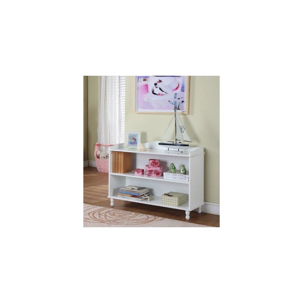 King S Brand R1015 Wood 2 Tier Bookcase, White Two Tier Bookcase