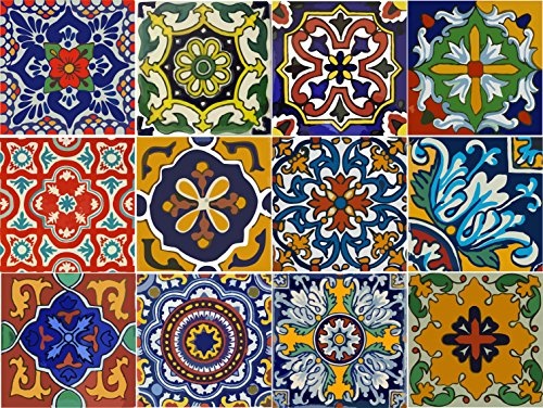 Bleucoin Mexican Tile Stickers 12, Mexican Pattern Vinyl Flooring